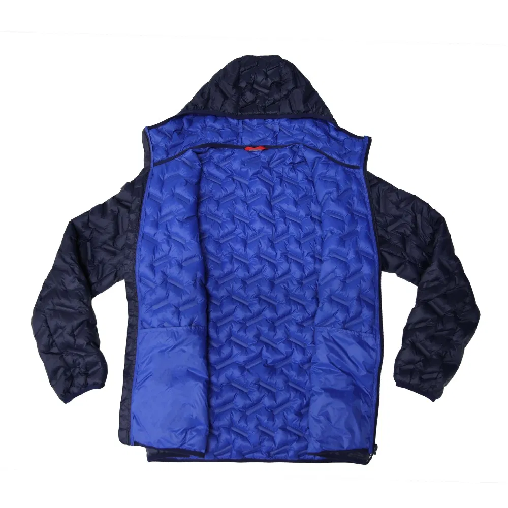 Mens Packable Puffer Jacket Thick Warm Lightweight Hooded Insulated Stand Collar Winter Coat Windproof Zipper Down Coat