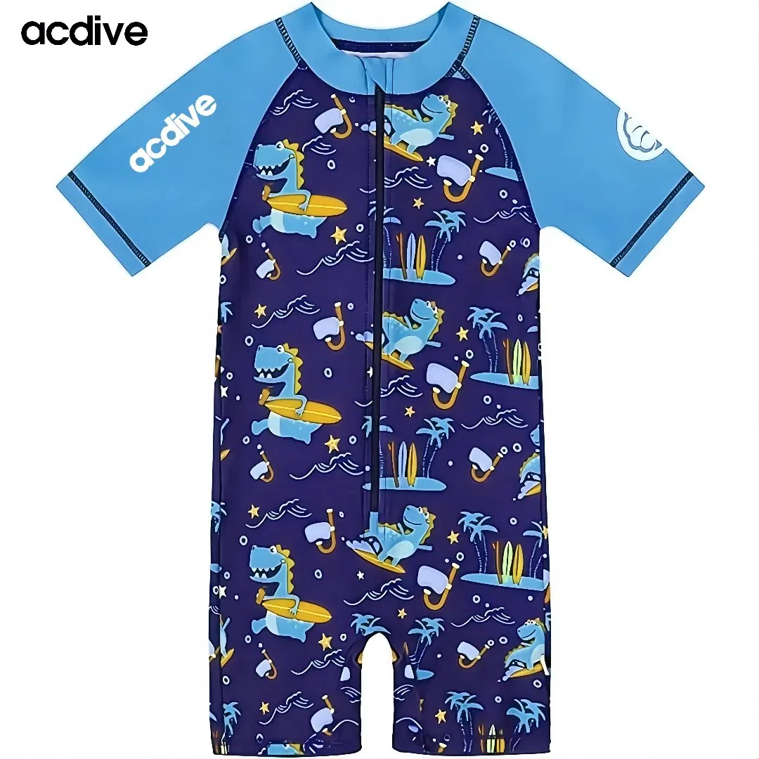 Acdive Kids Infant Quick Dry Anti-UV Sun Protective Suits Swimming Floating Training One Piece Customized Swimwear