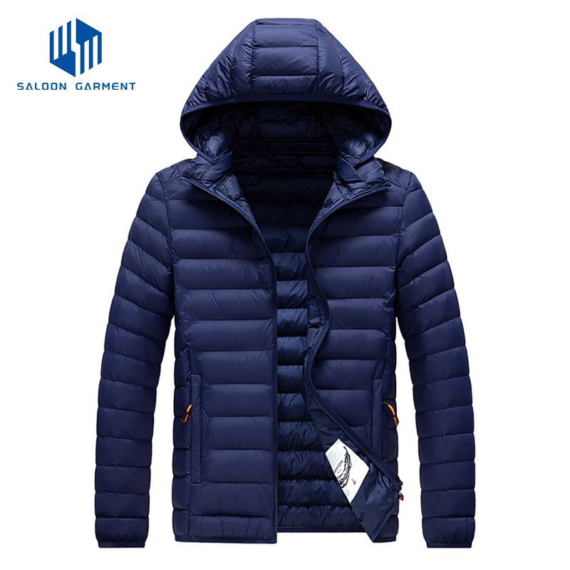 Custom Logo Men' S Nylon Lightweight Water Resistant Winter Padded Coat Puffer Quilted Jacket