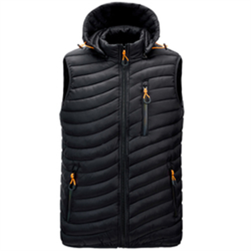 Custom Men's High Quality 100% Nylon Insulated Warm Stand Collar Zipper Outerwear Sports Workwear Padding Duck Down Winter Vest