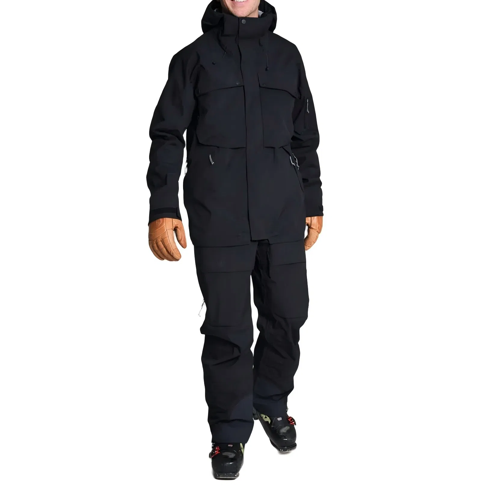 Conmr Men's Insulated Ski Jacket with Hood Waterproof Breathable Snowboarding Outerwear