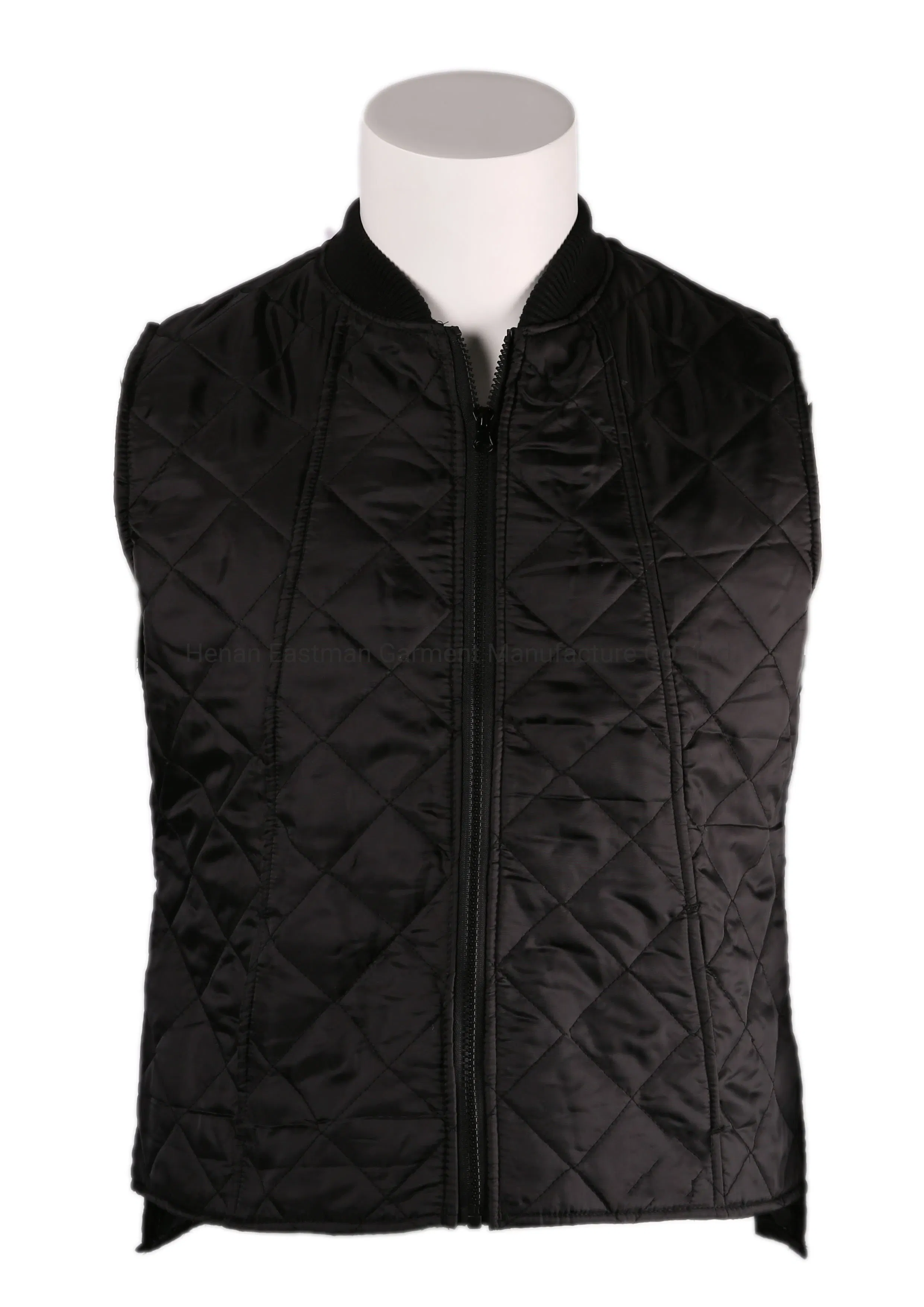 100% Polyester Mens Work Black Winter Quilted Thermal Freezer Jacket