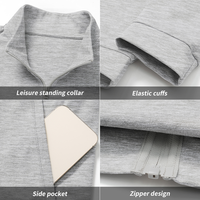 High Quality Full Zipper Stand Collar Side Pocket Casual Coat Skin Friendly and Breathable Custom Sports Jacket for Men