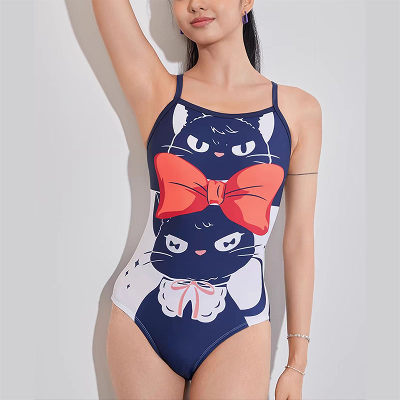 Racing Swimming Suit Customized Digital Printing Thin Straps Practice Competition Swimwear for Girl Women Female