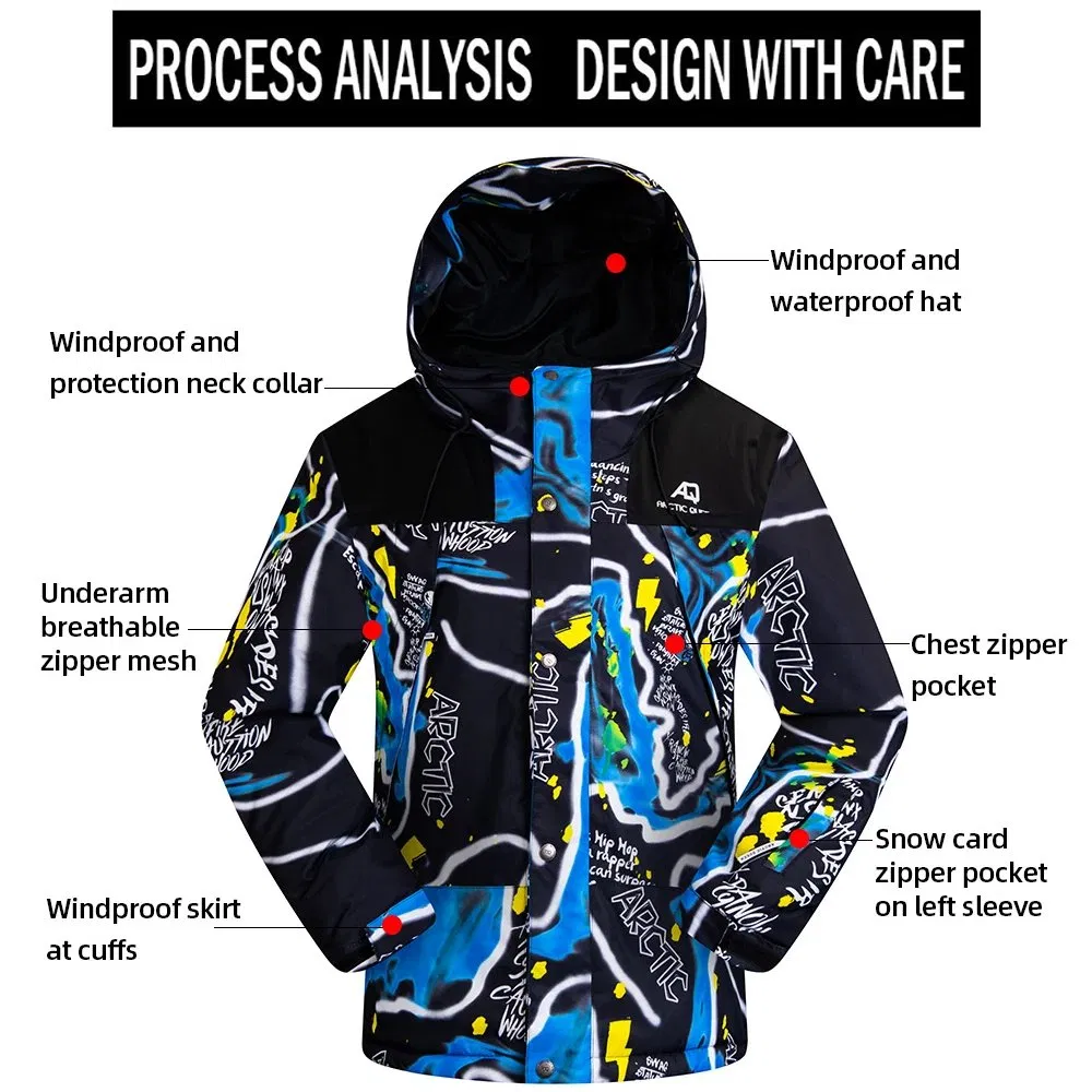 Men's Winter Ski Jacket and Pants Set Warm Waterproof Snowboard Wear Outdoor Sports Snow Suit