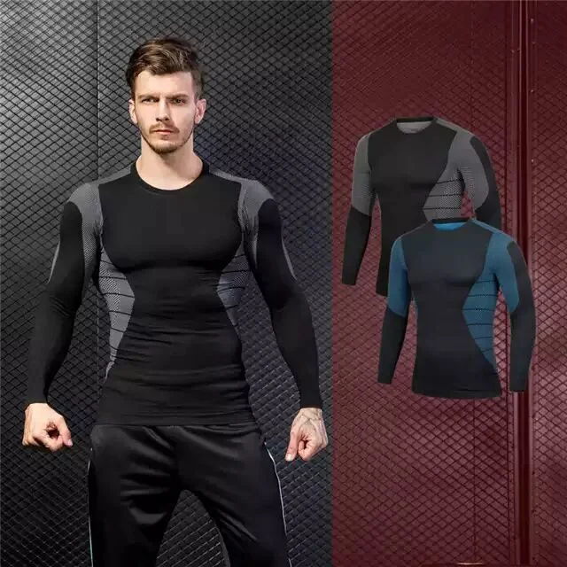 Men Long Sleeve Seamless Thermal Top and Quick-Dry with Moisture Wicking, Sports Wear Gym Wear Yoga Wear and Active Wear Sportswear