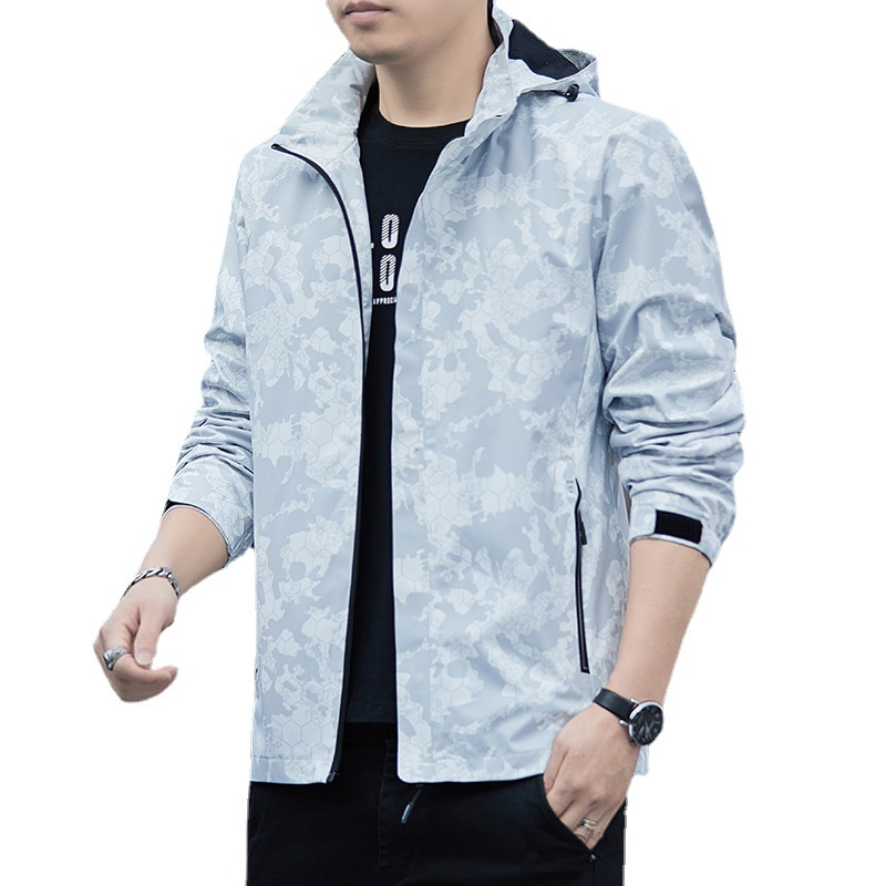 2023 Summer Sun-Protective Patterned Jacket Ultra Thin Breathable Quick Dry Sport Coat Outdoors Jacket for Man