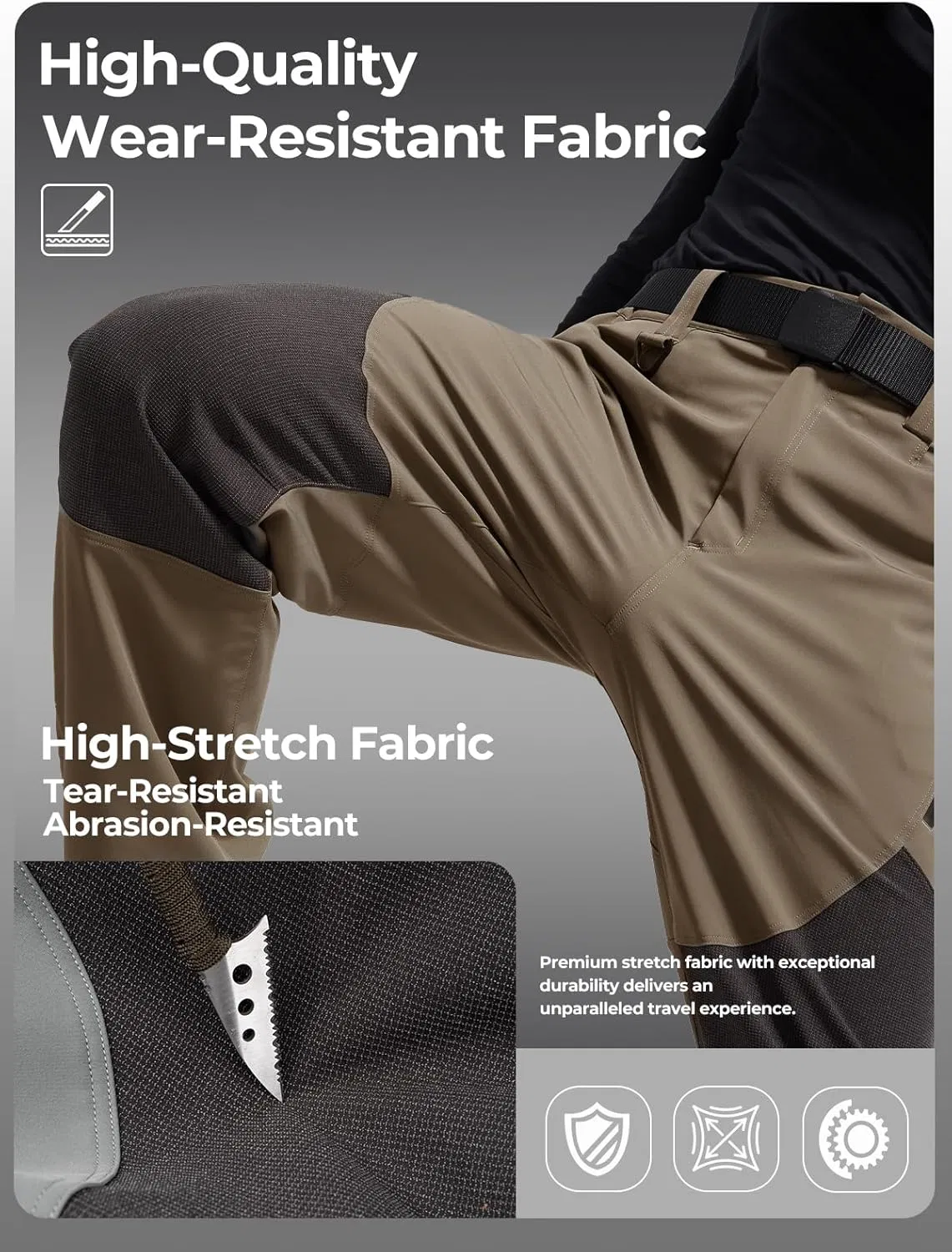 Men's Waterproof Ski Pants Winter Thermal Insulated Snow Ski Pants with Zipper Pockets