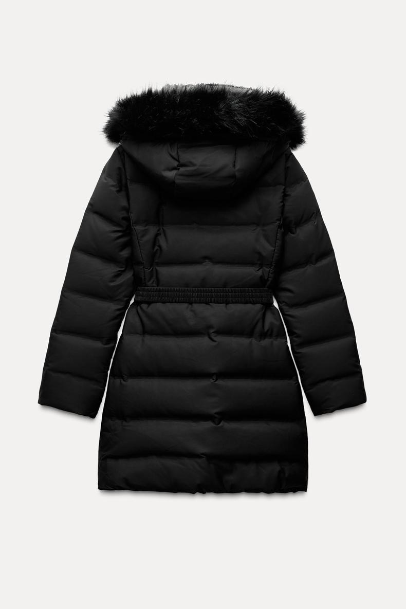 Wholesale Customized Medium Skinny Winter Ski Jacket Manufacturer Waist Belt Fur Hood Women's Puffy Down Jacket with Water-Proof Wind-Proof Fabric