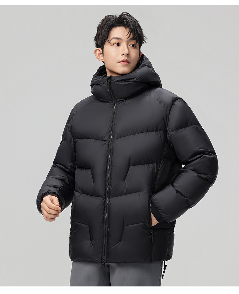 Trendy Brand 90% Cashmere Printed Waterproof Long Casual Down Coat Zipper Closure Thick Hood Winter Coat Men Women