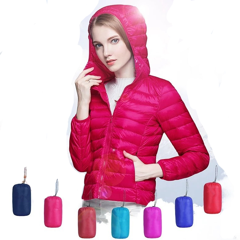 Stylish Packable Hooded Long Sleeve Women's Puffer Jacket
