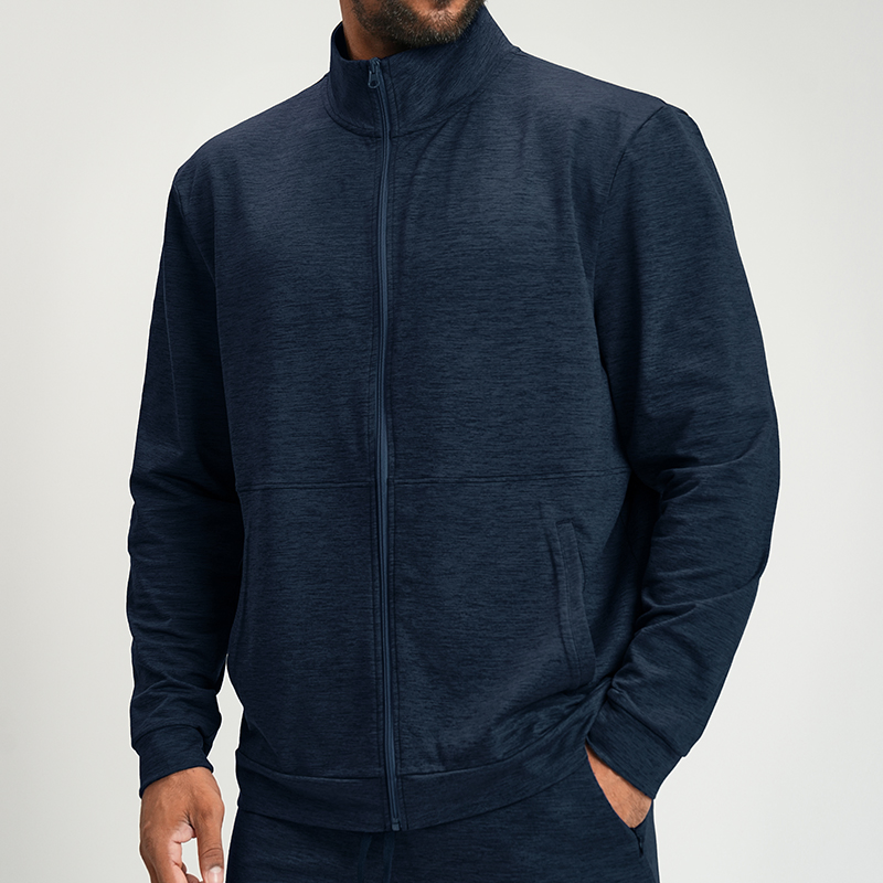 High Quality Full Zipper Stand Collar Side Pocket Casual Coat Skin Friendly and Breathable Custom Sports Jacket for Men