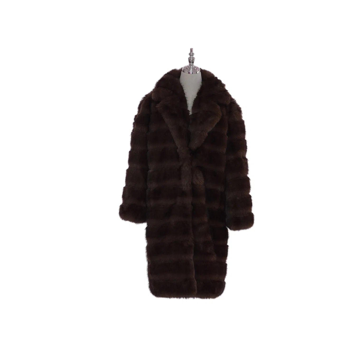 Faux Sable Fur Long Coat Winter Turn-Down Collar Thick Warm Women Luxury Overcoat