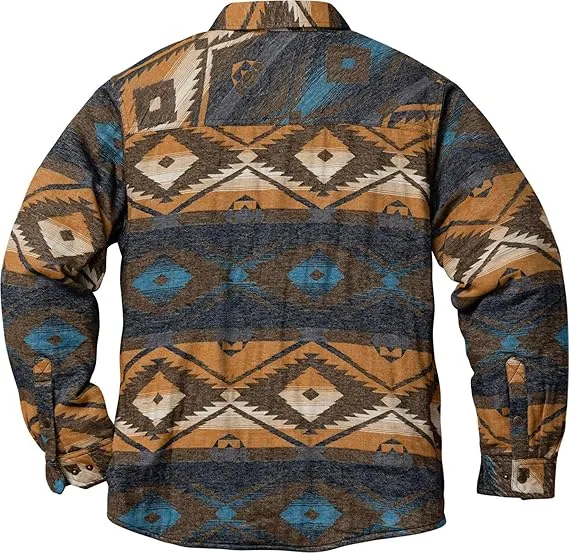 Mens Aztec Flannel Shirt Jacket Texture