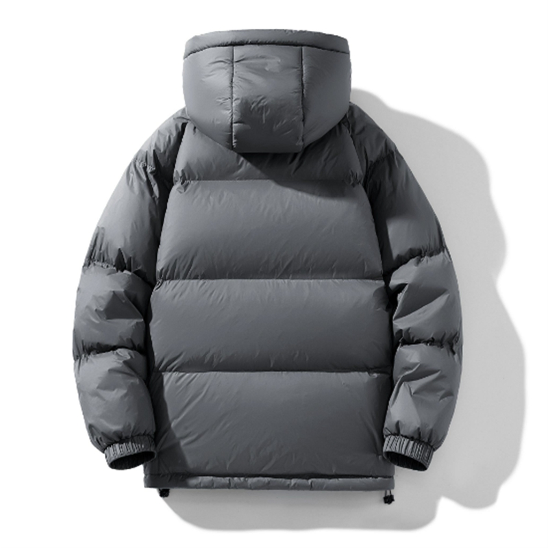 Custom Polyester Hooded Elastic Hem Unisex Puffer Jacket