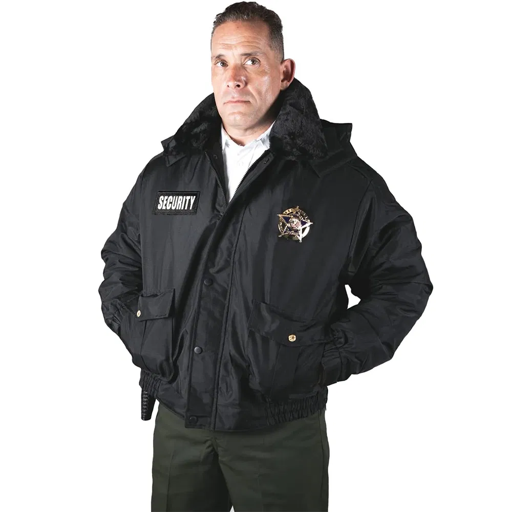 OEM/ODM 100% Nylon Oxford Insulated Duty Outerwear Solutions All-Season Security Bomber Jacket