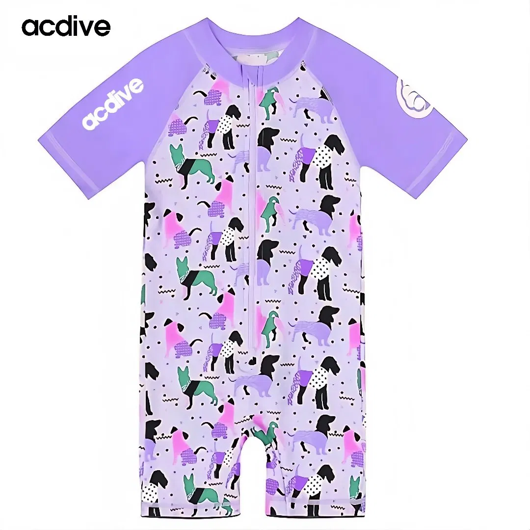 Acdive Kids Infant Quick Dry Anti-UV Sun Protective Suits Swimming Floating Training One Piece Customized Swimwear