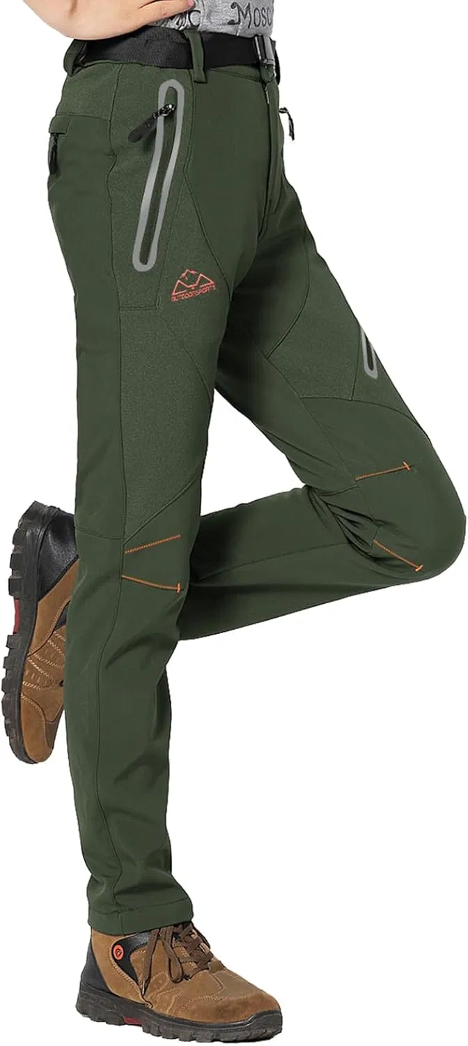 Women's Snow Pants Waterproof Insulated Fleece Thermal Ski Hiking Snowboard Pants