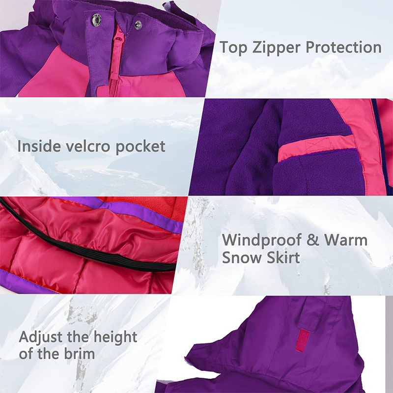 Girl’ S Outwear Waterproof Snowboard Winter Hooded Coat Windproof Ski Jacket