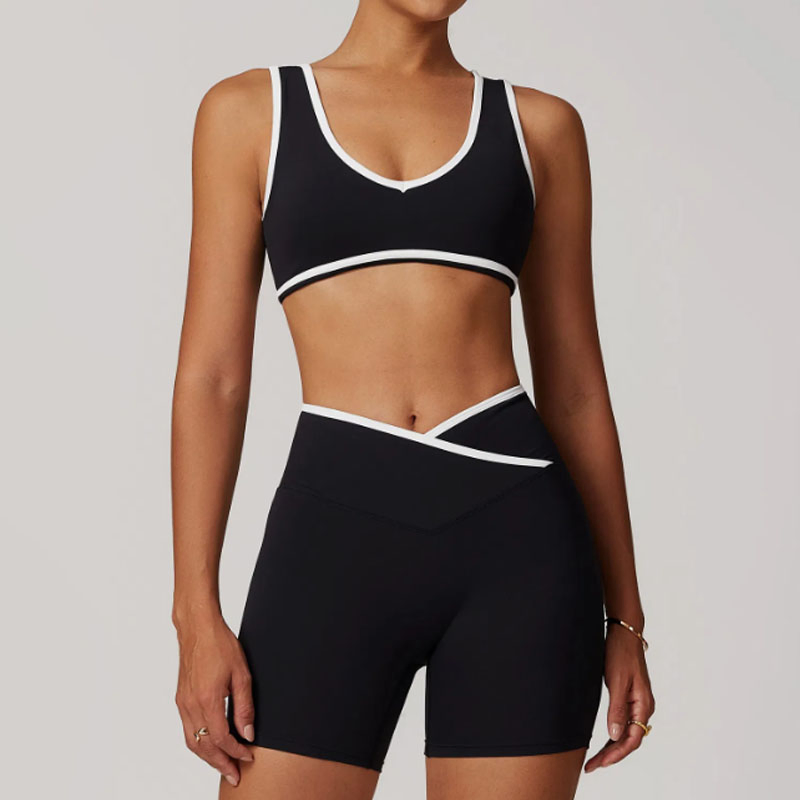 Contrast Color Yoga Quick-Dry Fitness Set Long-Sleeve Crop Tops/Bra Outfit High-Waist Leggings Seamless Wholesale Fashion 1688