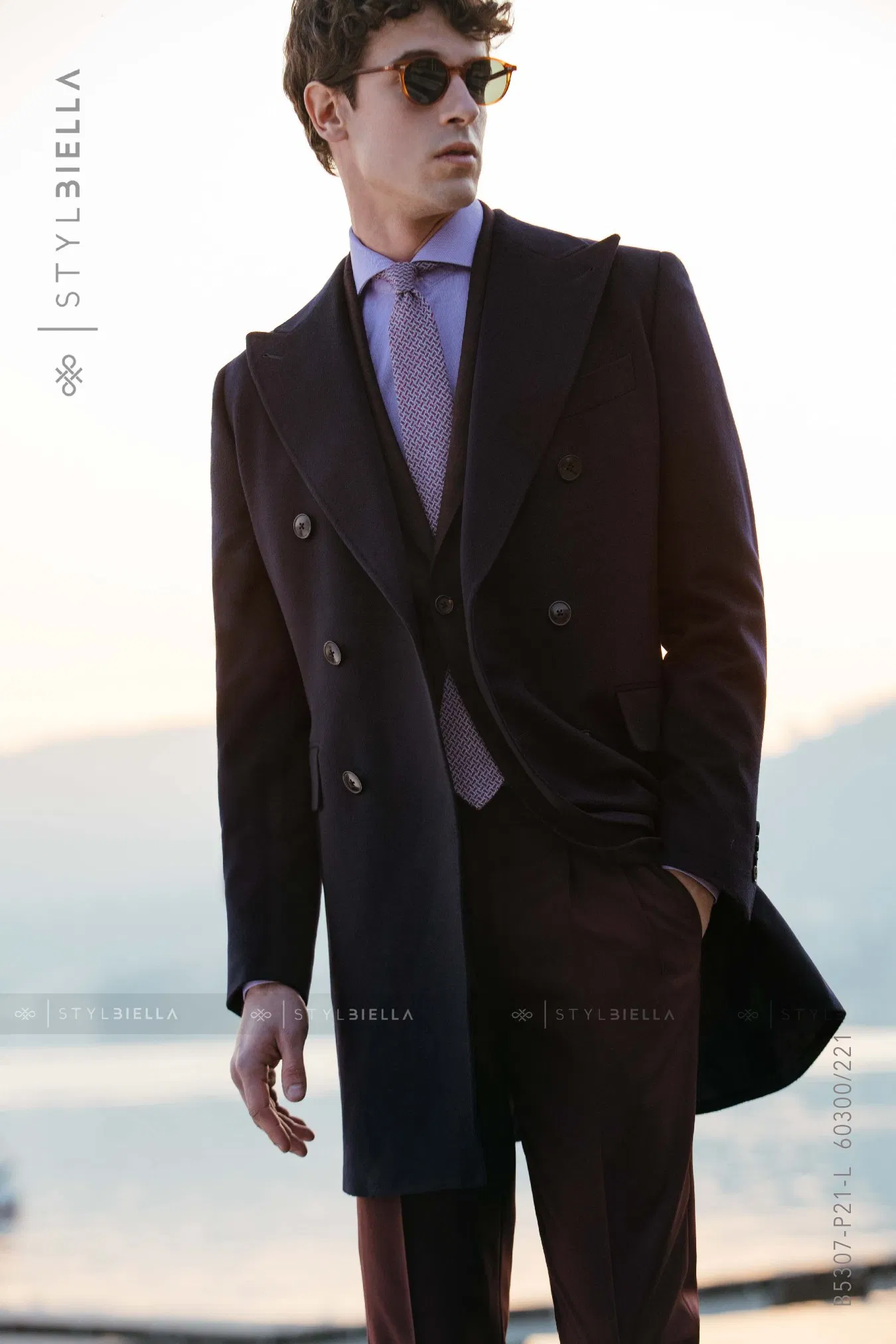 Custom Winter Wool Men Down Coats Formal Long Coat