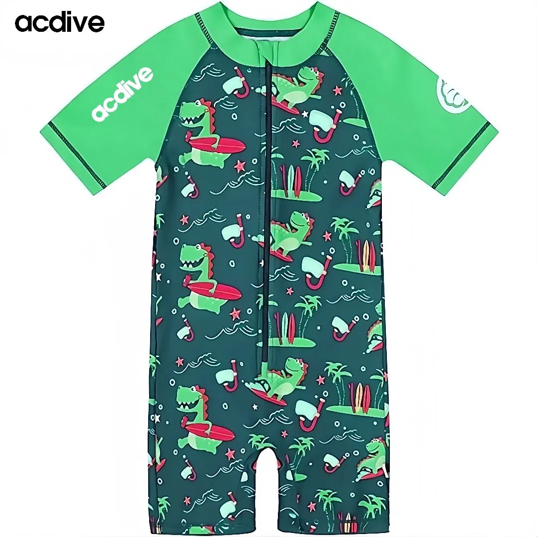 Acdive Kids Infant Quick Dry Anti-UV Sun Protective Suits Swimming Floating Training One Piece Customized Swimwear