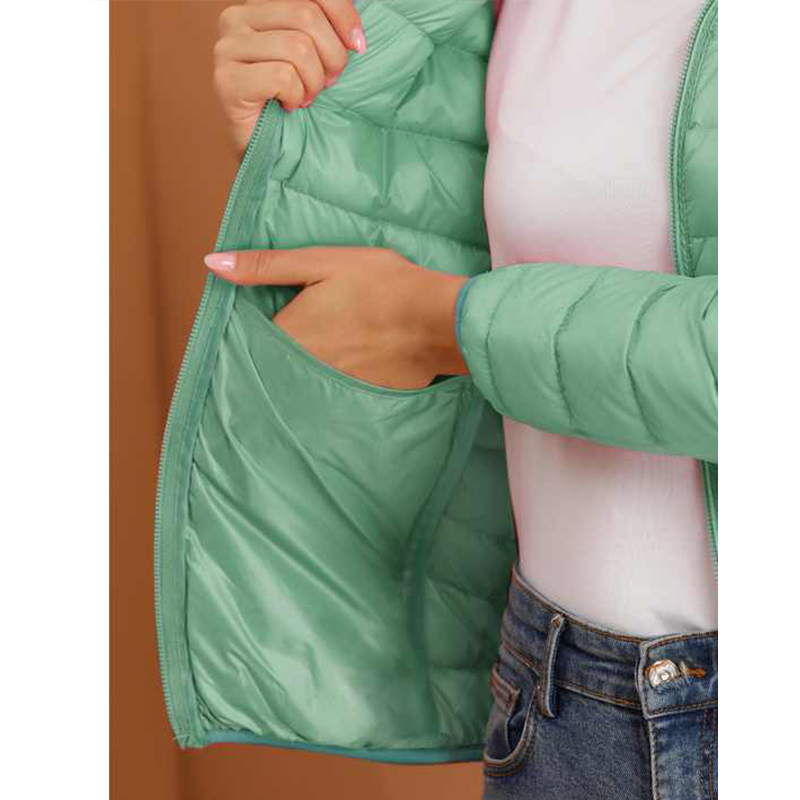High Quality Women's Winter Fashion Warm Hooded Lightweight Long Sleeve Down Packable Puffer Jacket
