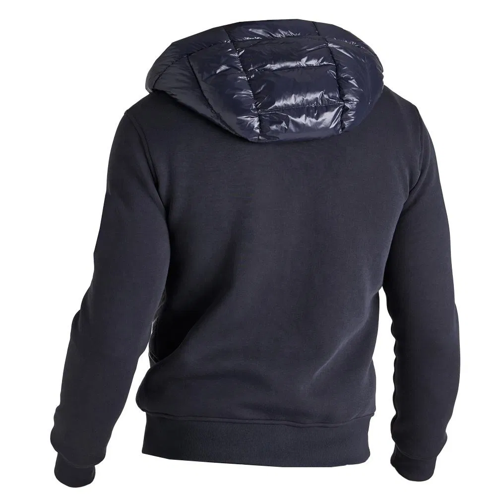 Men's Lightweight Full-Zip Shiny Hybrid Water-Resistant Hooded Puffer Padded Jacket