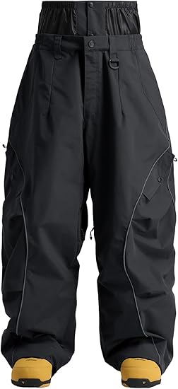 Custom Mens Snowboard Pants Waterproof Women Baggy Ski Pants Reflective Stripe Insulated Winter Snow Pants