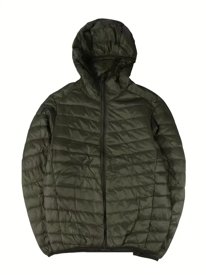 Men's Lightweight Short Slim Fit Hooded Down Jacket Warm and Comfortable Winter Windproof Down Coat