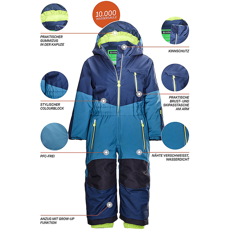 Outdoor Sport Overall Winter Windproof Snow Suit Snowsuit Set Kids One Piece Ski Suit