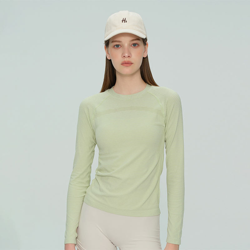 Fall Winter Seamless Long-Sleeve High-Stretch Moisture-Wicking Women's Yoga Pilates Running Sports Top