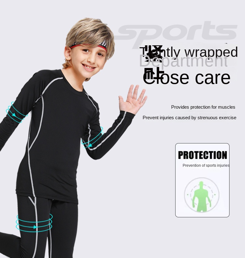 Kids Sports Compression Sportswear for Basketball and Football Training