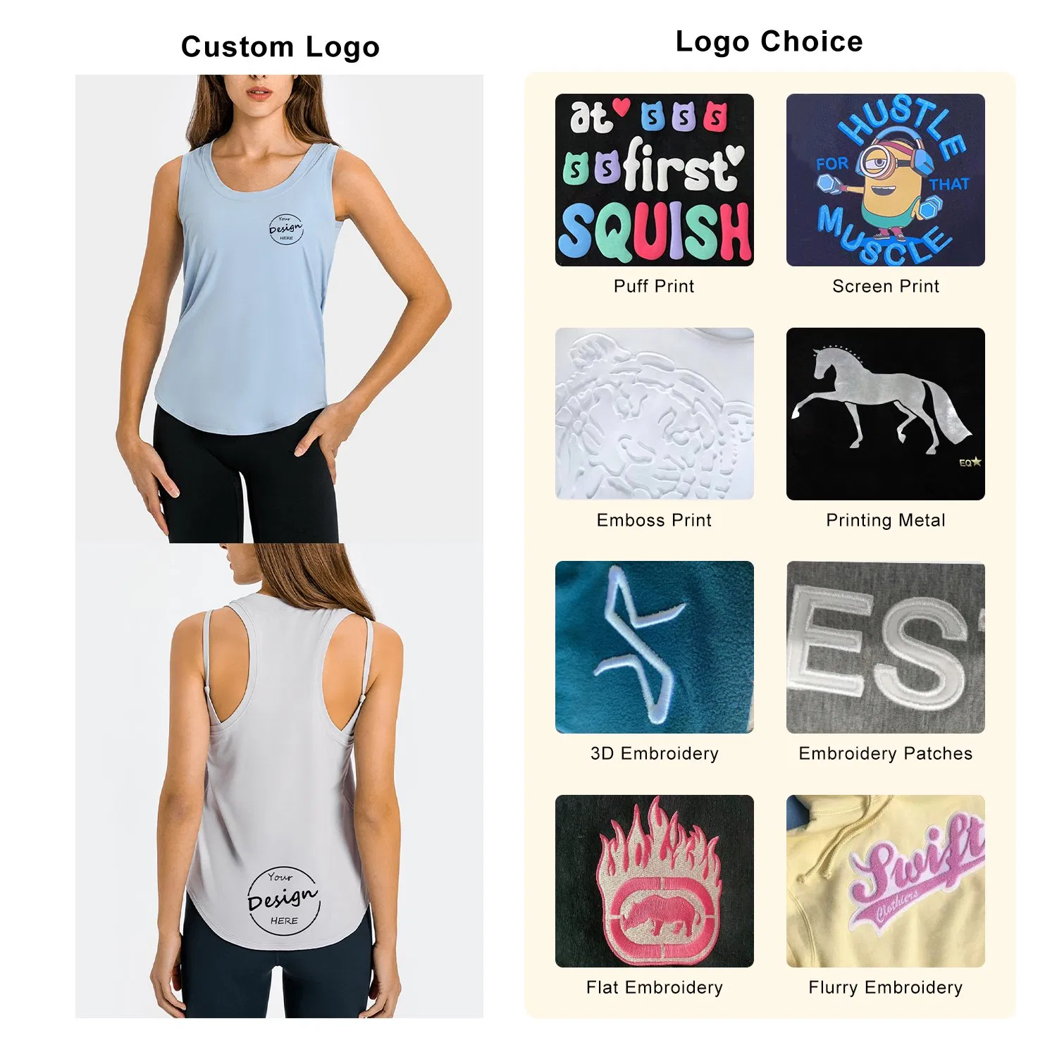 Custom Wholesale Women's Yoga Tank Tops High Quality Moisture and Wicking Screen Print Plus Size Gym Tank Top Women