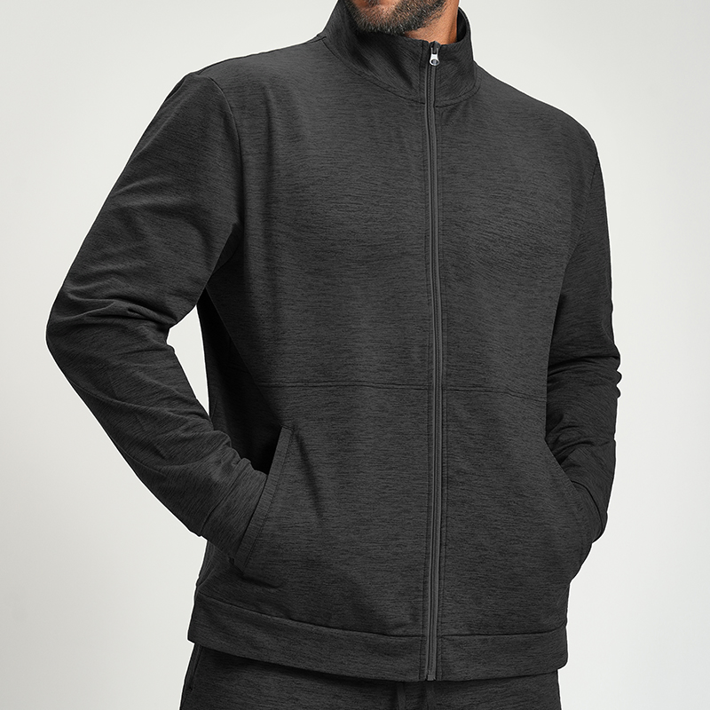 High Quality Full Zipper Stand Collar Side Pocket Casual Coat Skin Friendly and Breathable Custom Sports Jacket for Men