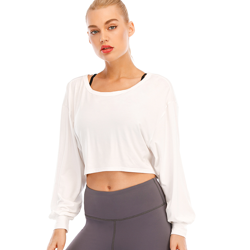 Custom Wholesale Moisture Wicking Long Sleeve Fitness Crop Top Women Sportswear Yoga Tank Top