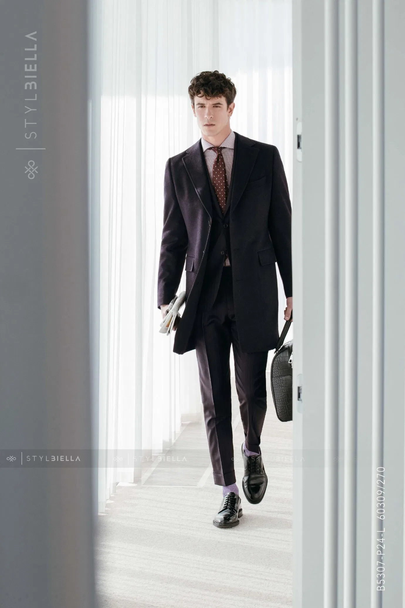 Custom Winter Wool Men Down Coats Formal Long Coat