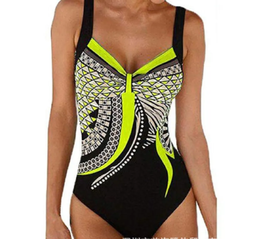 Women Printed Floral One Piece Swimsuit