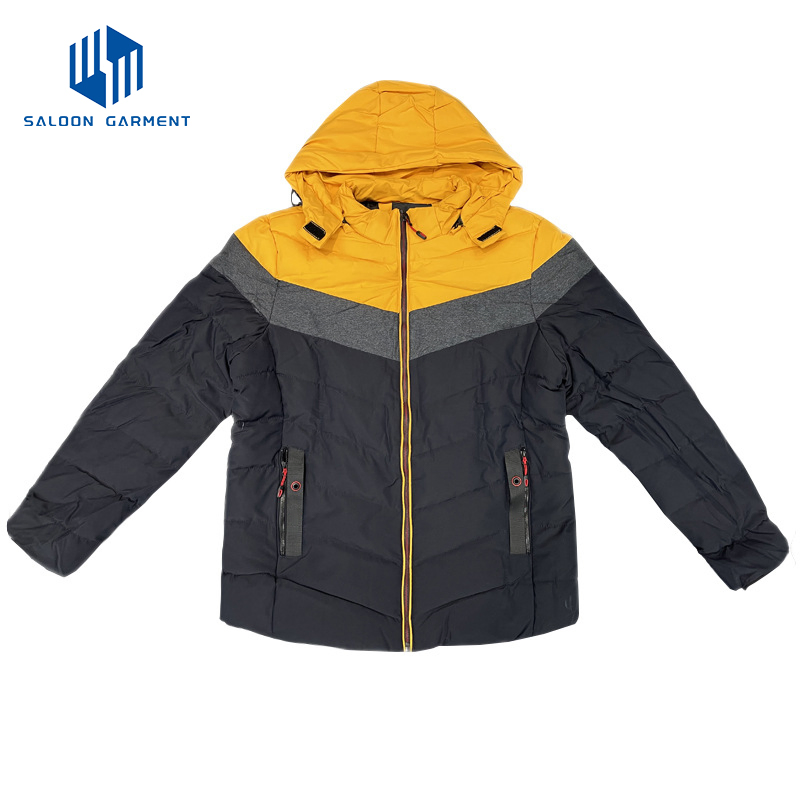 Customized Men's Winter High Warmth Fleece Lining Puffer Hooded Jackets