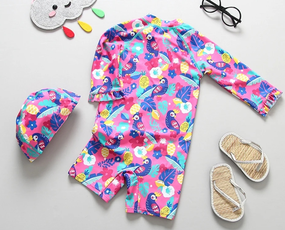 Swimsuit for Girls Long Sleeve Children's Swimwear UV Protection Summer Swimsuit Bathing Suit Kids Baby Toddler Beachwear