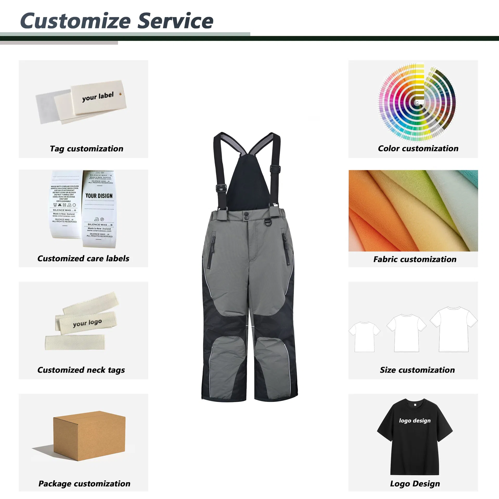 Kids Ski Bib Snow Pants Detail 6