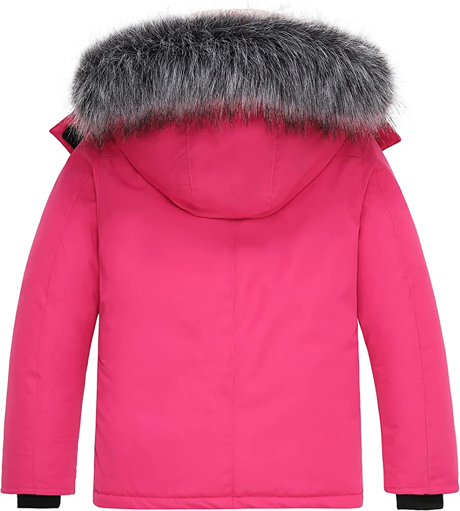 Girls' Water Resistant Winter Coat Soft Fleece Lined Cotton Padded Puffer Jacket