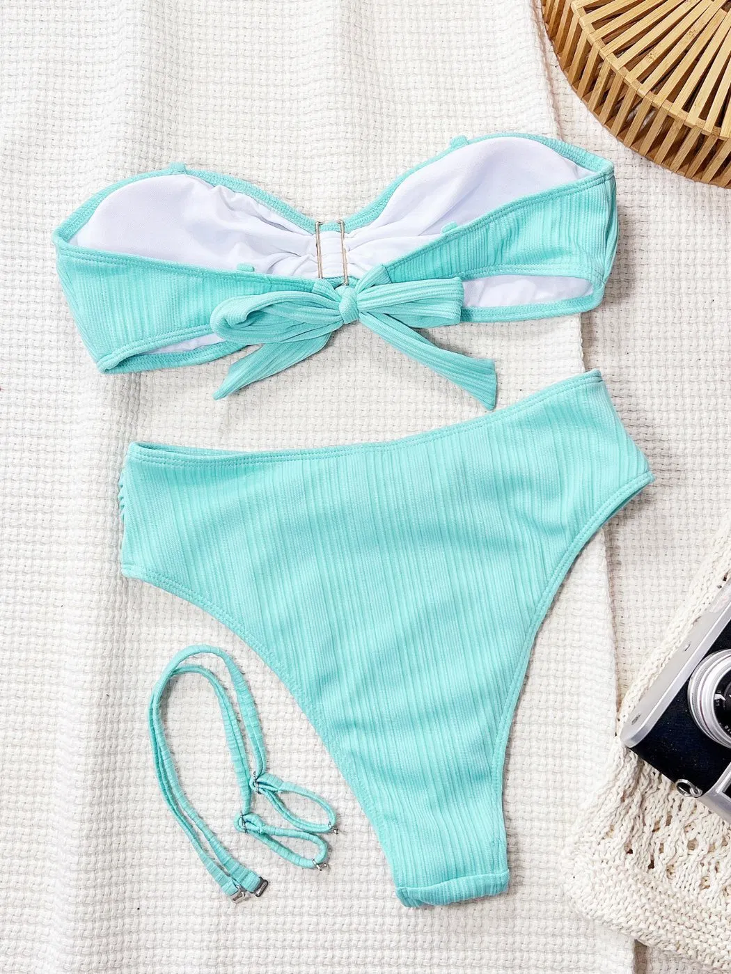 Women's 2 Piece Set High Waist Bathing Suits O-Ring Luxury Swimwear