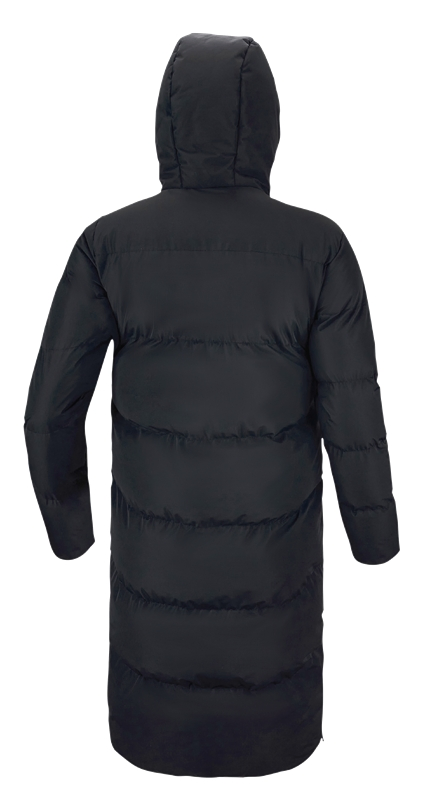 Black Sports Coat for Adults Kids Winter Long Down Hooded Padded Jacket Over Knee High Quality Warm