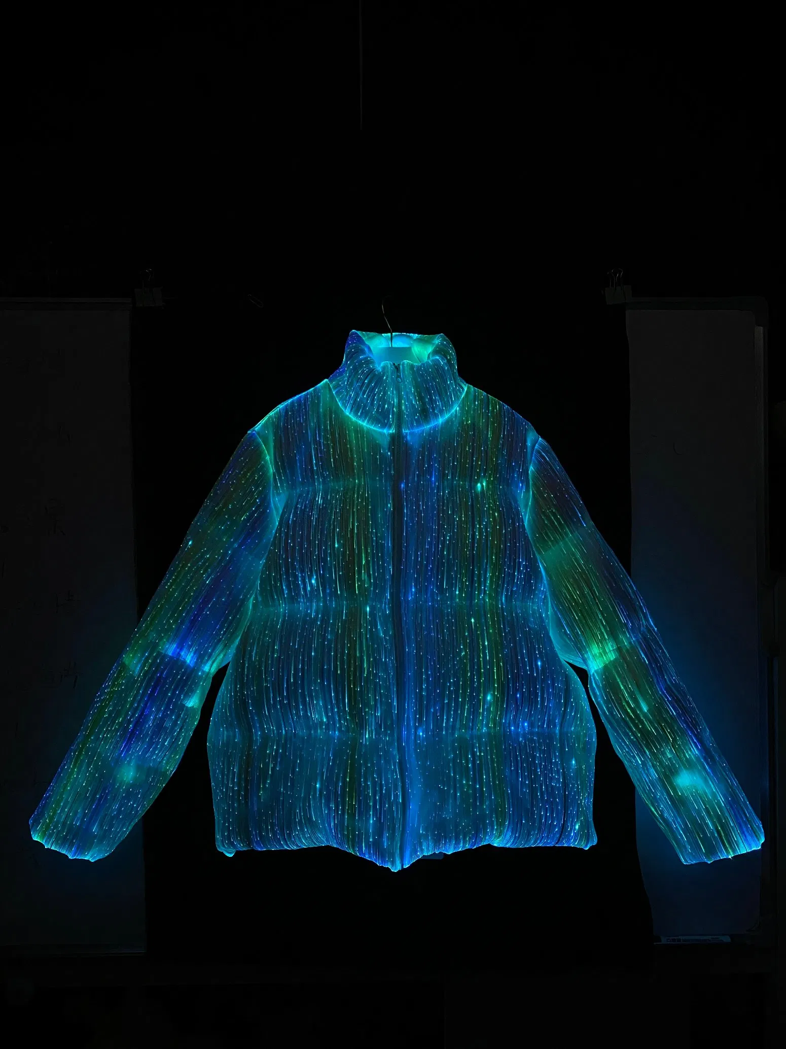 Light up Warm Luminous Fiber Optic Down Jacket Coats for Winter