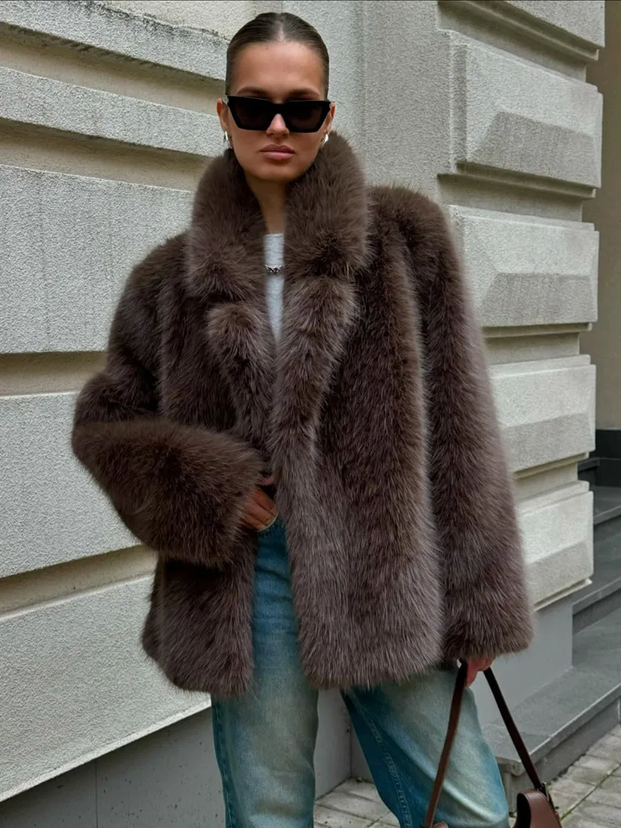 Women's Premium Rex Chinchilla Fur Coat Rex Fur Jacket Thickened Regular Length Insulated Outerwear