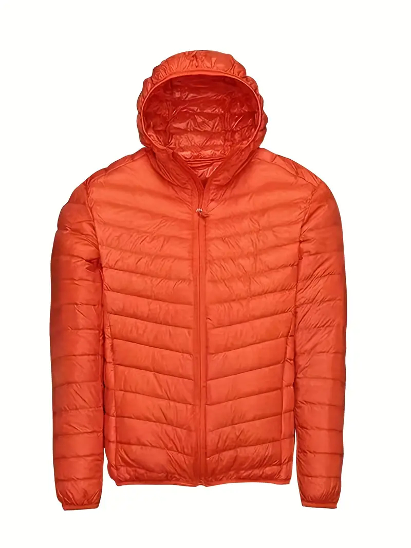 Men's Lightweight Short Slim Fit Hooded Down Jacket Warm and Comfortable Winter Windproof Down Coat