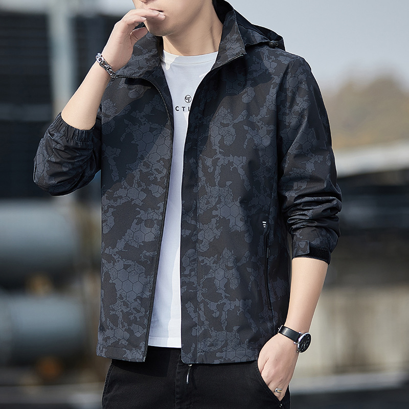 2023 Summer Sun-Protective Patterned Jacket Ultra Thin Breathable Quick Dry Sport Coat Outdoors Jacket for Man
