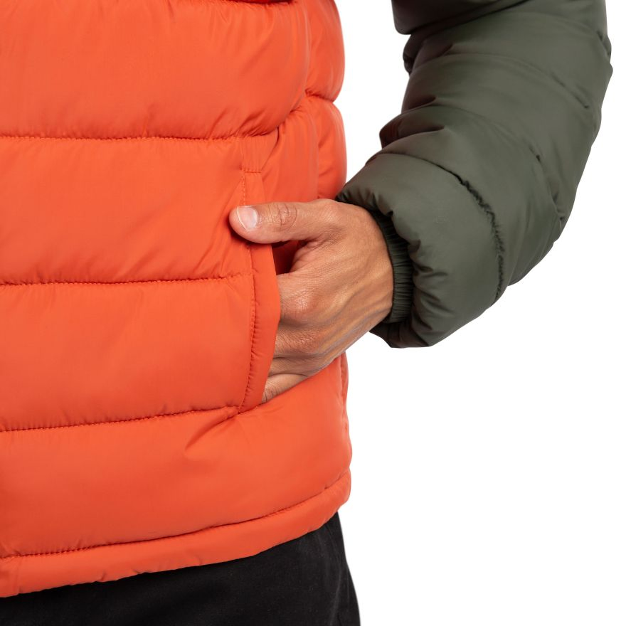 Men's Padded Puffy Warm Water Resistant Jacket with Hood