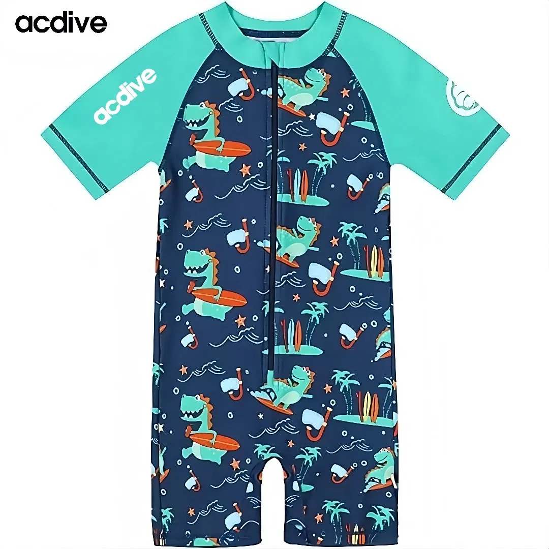 Acdive Kids Infant Quick Dry Anti-UV Sun Protective Suits Swimming Floating Training One Piece Customized Swimwear